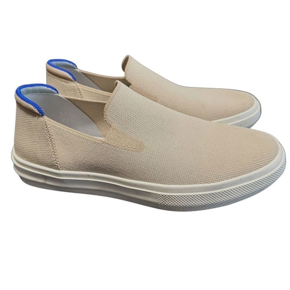 Rothy's Beige Slip-On Sneakers with Blue Accent